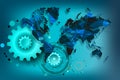 Cogs Business World Global Background Supply Chains Royalty Free Stock Photo