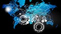 Cogs Business World Global Background Supply Chains Royalty Free Stock Photo