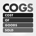 COGS - Cost of Goods Sold acronym concept