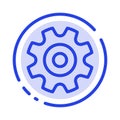 Cogs, Gear, Setting, Wheel Blue Dotted Line Line Icon Royalty Free Stock Photo