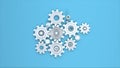 Cogs and gears animation on blue background. Royalty Free Stock Photo