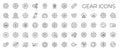 cogs gears icon collection, reliability efficiency precision accuracy Royalty Free Stock Photo