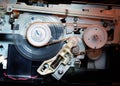 Cogs and gears for oprecise operation in a computer controlled inkjet printer. Royalty Free Stock Photo