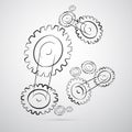 Cogs - Gears Vector Illustration Royalty Free Stock Photo