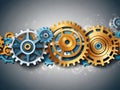 Cogs of Innovation: Business Technology Banner Royalty Free Stock Photo