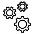 Cogs Isolated Vector Icon which can easily modify