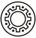 Cogs line isolated vector icon can be easily modified and edit Royalty Free Stock Photo