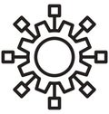 Cogs line isolated vector icon can be easily modified and edit Royalty Free Stock Photo