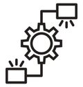 Cogs line isolated vector icon can be easily modified and edit Royalty Free Stock Photo