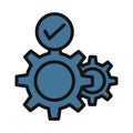 Cogs line isolated vector icon can be easily modified and edit Royalty Free Stock Photo