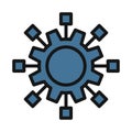 Cogs line isolated vector icon can be easily modified and edit Royalty Free Stock Photo