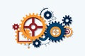 cogs machine vector flat minimalistic isolated illustration Royalty Free Stock Photo