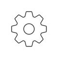 Cogs outline icon. Gear sign Isolated on white background. Vector illustration.