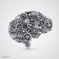 Cogs in the shape of a human brain Royalty Free Stock Photo