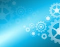 Cogs wheels blue lights background vector design. Royalty Free Stock Photo