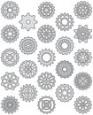 Cogs and wheels icon set