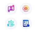 Cogwheel blueprint, Info and Organic product icons set. Internet report sign. Edit settings, Information, Leaf. Vector