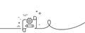 Cogwheel blueprint line icon. Engineering tool sign. Edit settings. Continuous line with curl. Vector Royalty Free Stock Photo