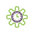 Cogwheel clock icon. Vector illustration decorative design