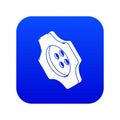 Cogwheel clothes button icon blue vector Royalty Free Stock Photo