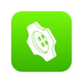 Cogwheel clothes button icon green vector Royalty Free Stock Photo