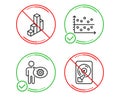 Cogwheel, 3d chart and Dot plot icons set. Hdd sign. Engineering tool, Presentation column, Presentation graph. Vector Royalty Free Stock Photo