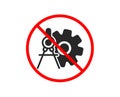 Cogwheel dividers icon. Engineering tool sign. Vector