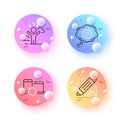 Cogwheel, Edit statistics and Recovery devices minimal line icons. For web application, printing. Vector