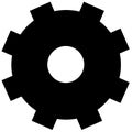 Cogwheel, Flat gear with hole in the middle in black