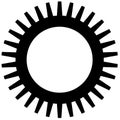 Cogwheel, Flat gear with hole in the middle in black