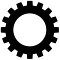 Cogwheel, Flat gear with hole in the middle in black