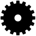 Cogwheel, Flat gear with hole in the middle in black