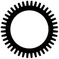 Cogwheel, Flat gear with hole in the middle in black