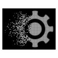Bright Disappearing Dot Halftone Cogwheel Icon