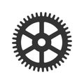 Cogwheel icon. Sprocket wheel logo. Settings button sign. Mechanic gear symbol. Black silhouette isolated on white background.