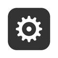 Cogwheel icon. Sprocket wheel logo. Settings button sign. Mechanic gear symbol. Isolated on white background. Vector illustration