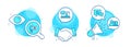 Cogwheel, Idea lamp and Friends chat icons set. Online education sign. Vector