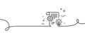 Cogwheel line icon. Engineering tool sign. Continuous line with curl. Vector Royalty Free Stock Photo