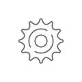 Cogwheel line icon or mechanical concept