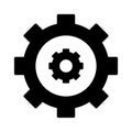 Cogwheel Line Vector Icon easily modified