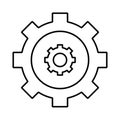 Cogwheel Line Vector Icon easily modified