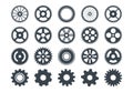 Cogwheel machine gear icon, set of gear wheels. Vector illustration, isolated