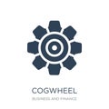 cogwheel machine part icon in trendy design style. cogwheel machine part icon isolated on white background. cogwheel machine part