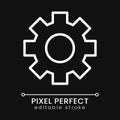 Cogwheel pixel perfect white linear icon for dark theme Royalty Free Stock Photo