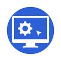 Cogwheel on screen Vector Icon which can easily modify or edit