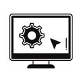 Cogwheel on screen Vector Icon which can easily modify or edit