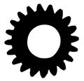 Cogwheel silhouette isolated on a white background