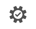 Cogwheel simple icon. Approved Service sign.