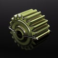 Cogwheel Submerged in Lubricant Oil Concept 3d Illustration