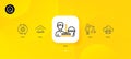 Cogwheel, Swipe up and Cloud server minimal line icons. For web application, printing. Vector